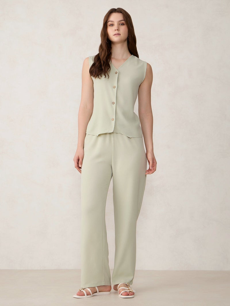 OUTZIDR Green Waist Coat Trouser Co-Ord Set - Image 4